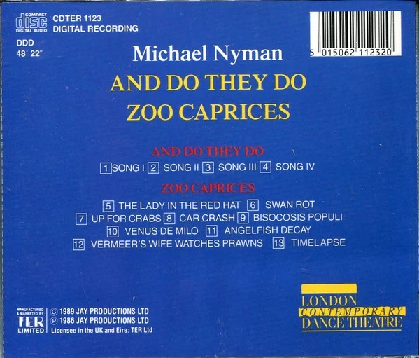 CD Michael Nyman "And Do They Do / Zoo Caprices" – photo 2